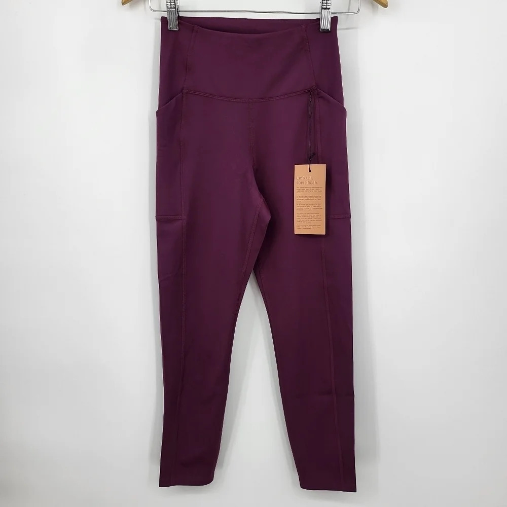 Girlfriend Collective Leggings Plum Style 4024 Yoga Workout Pants Sz Small NWT